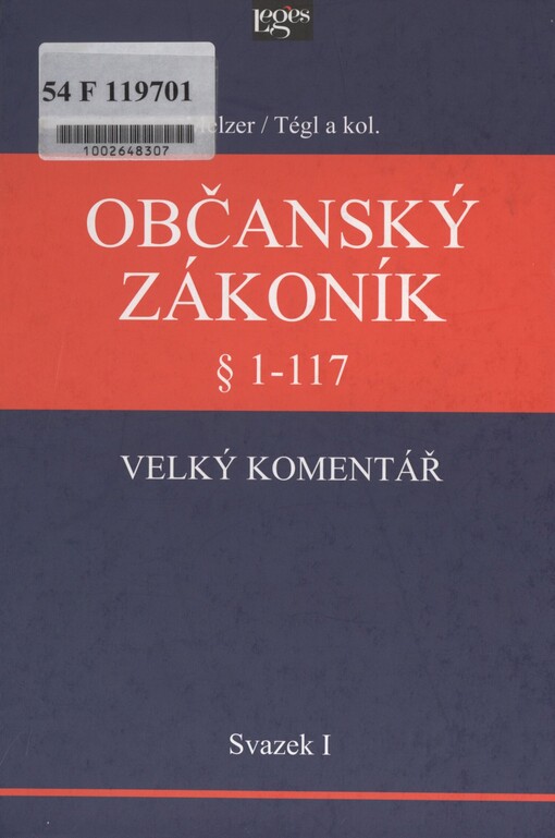 Občanský zákoník: velký komentář