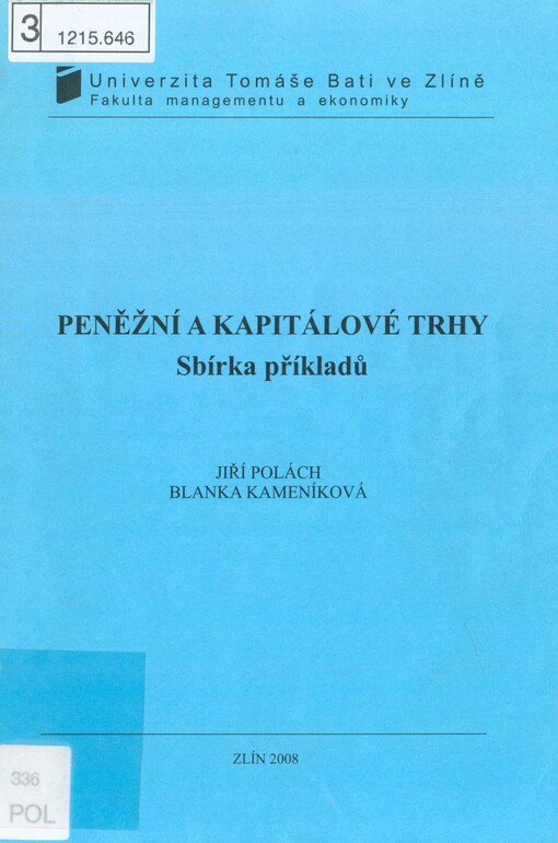 Peněžní a kapitálové trhy: sbírka příkladů