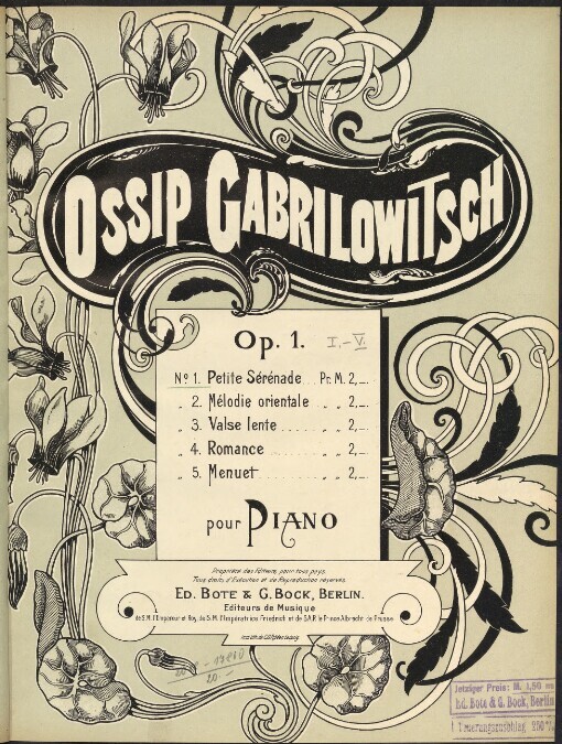 Petite sérénade: op. 1 ; pour piano