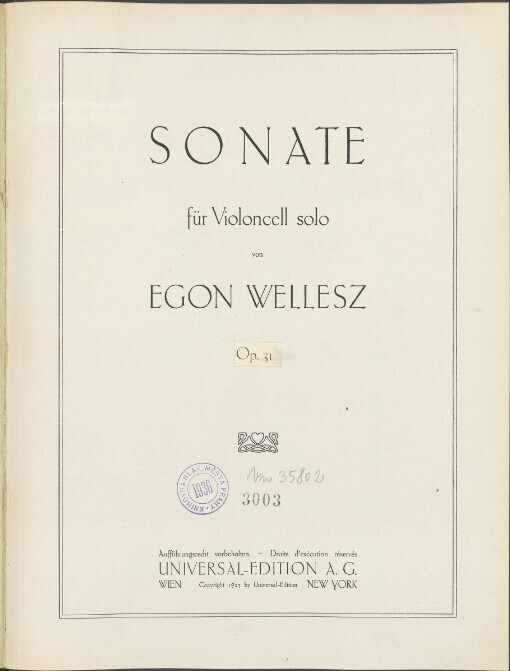 Sonate für Violoncell solo, op. 31