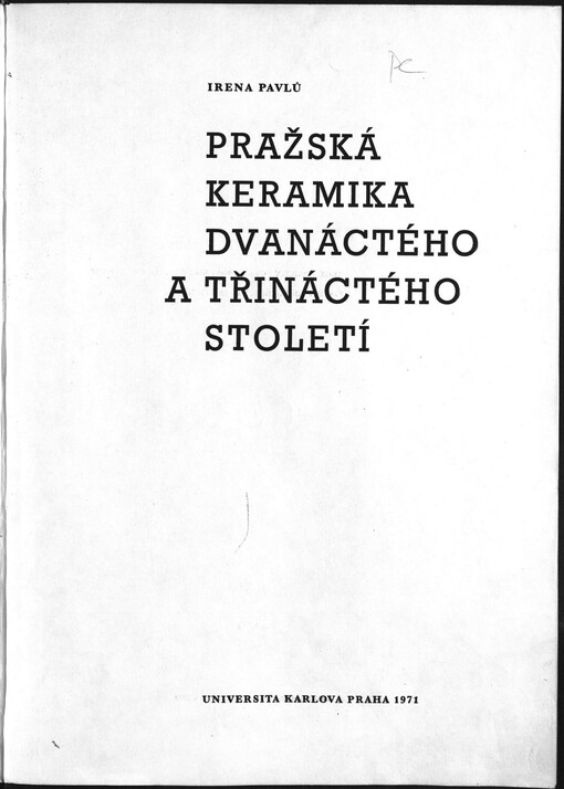 Pražská keramika dvanáctého a třináctého století