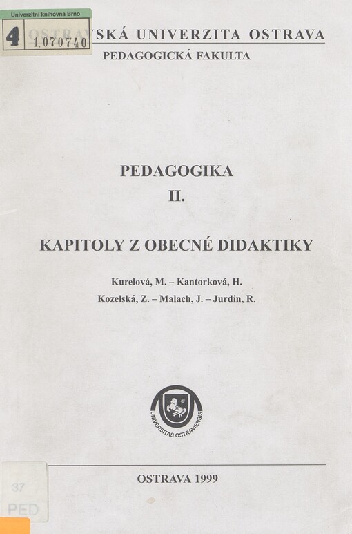 Pedagogika. 2. Kapitoly z obecné didaktiky