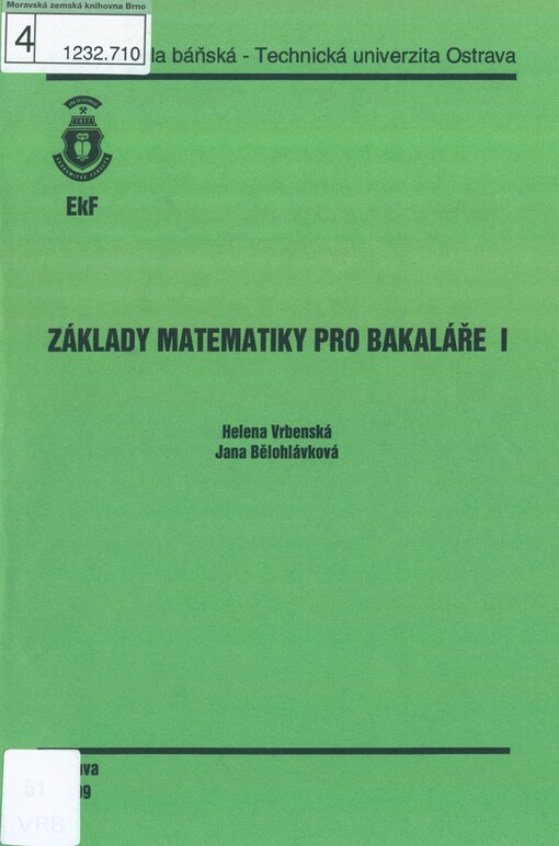 Základy matematiky pro bakaláře I