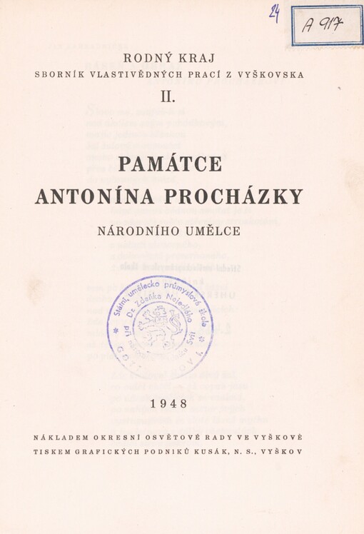 Památce Antonína Procházky národního umělce