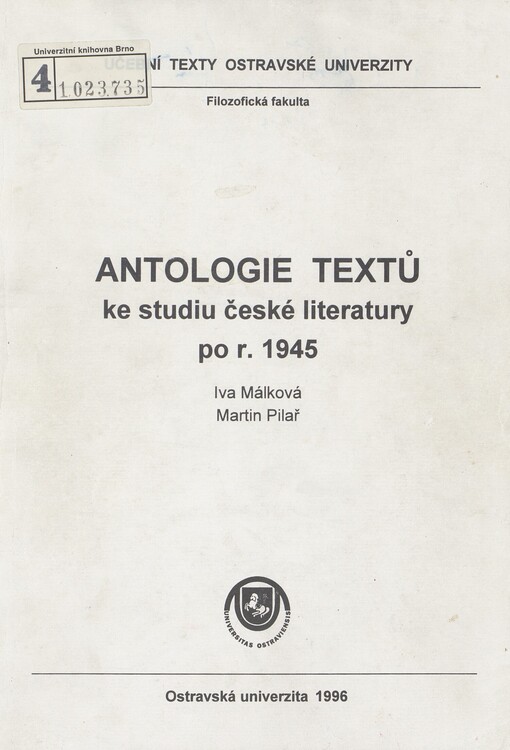 Antologie textů ke studiu české literatury po r. 1945
