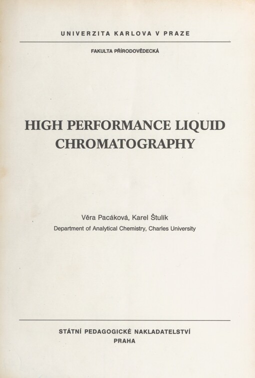 High Performance Liquid Chromatography