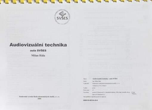 Audiovizuální technika: aula SVŠES