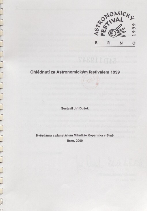 Ohlédnutí za Astronomickým festivalem 1999