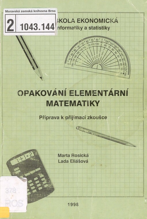Opakování elementární matematiky: příprava k přijímací zkoušce