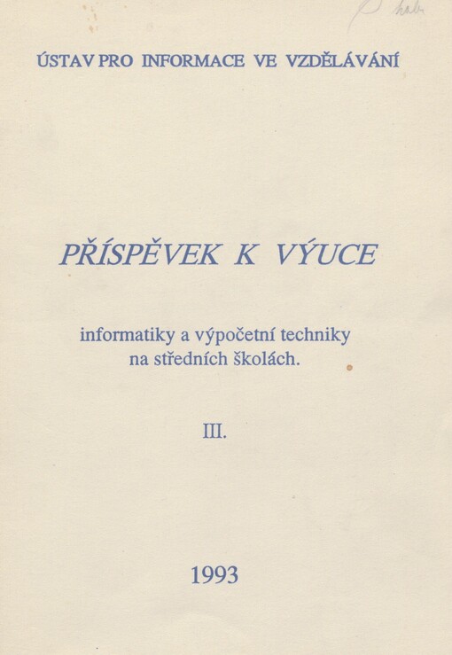 Příspěvek k výuce informatiky a programování na středních školách