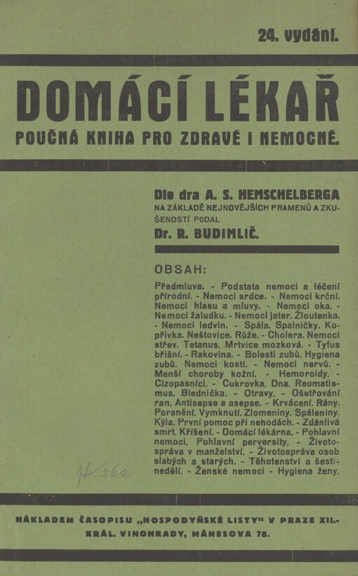 Domácí lékař: poučná kniha pro zdravé i nemocné