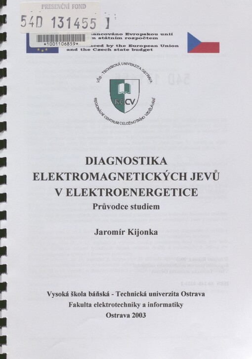 Diagnostika elektromagnetických jevů v elektroenergetice: průvodce studiem