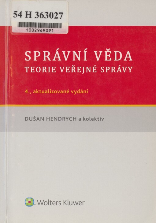 Správní věda: teorie veřejné správy