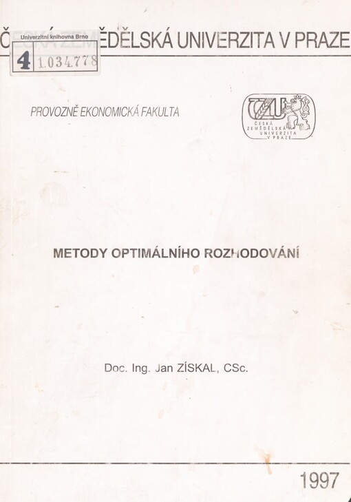 Metody optimálního rozhodování