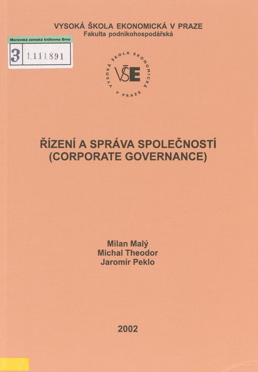 Řízení a správa společností (corporate governance)