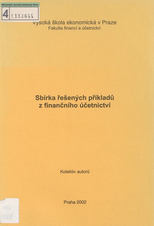 Sbírka řešených příkladů z finančního účetnictví