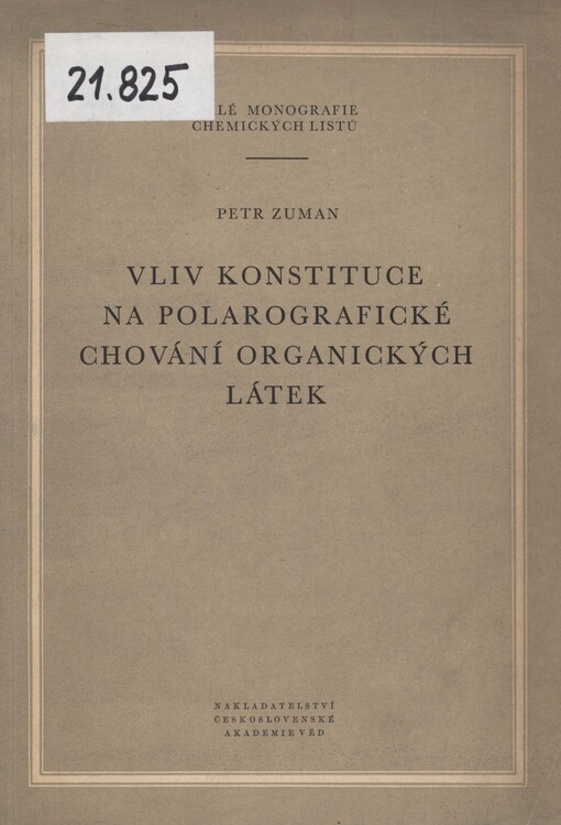 Vliv konstituce na polarografické chování organických látek