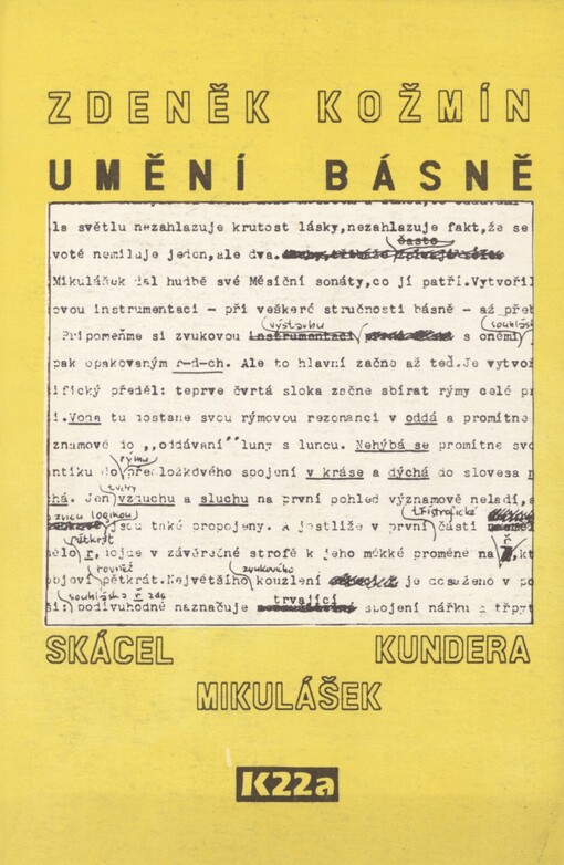 Umění básně: Skácel, Mikulášek, Kundera