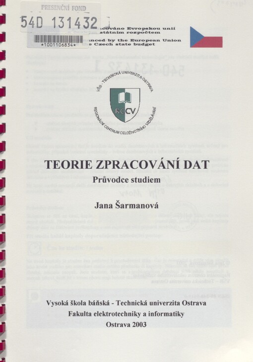 Teorie zpracování dat: průvodce studiem