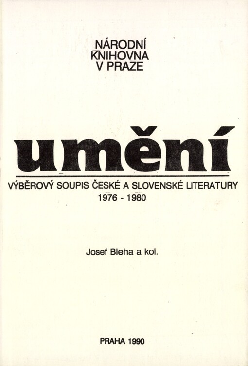 Umění: výběr české a slovenské literatury