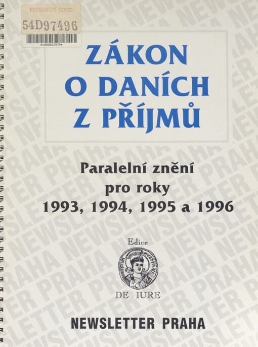 Zákon o daních z příjmů: paralelní znění pro roky 1993, 1994, 1995 a 1996