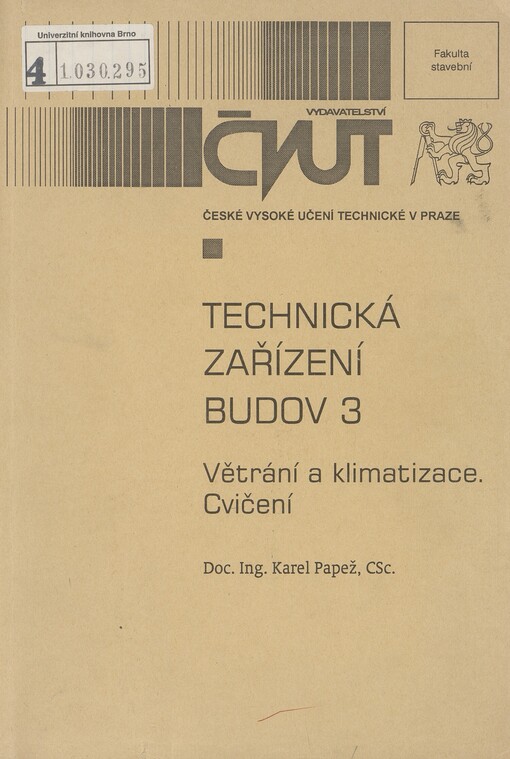 Technická zařízení budov 3: větrání a klimatizace : cvičení