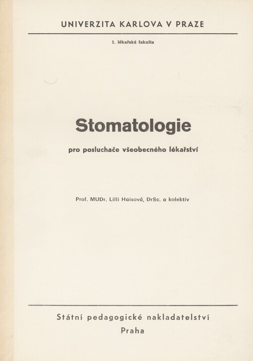 Stomatologie pro posluchače všeobecného lékařství