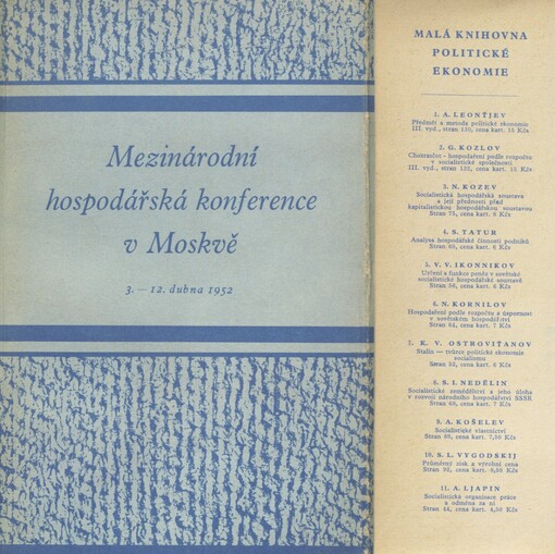 Mezinárodní hospodářská konference v Moskvě: 3.-12. dubna 1952
