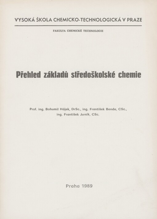Přehled základů středoškolské chemie