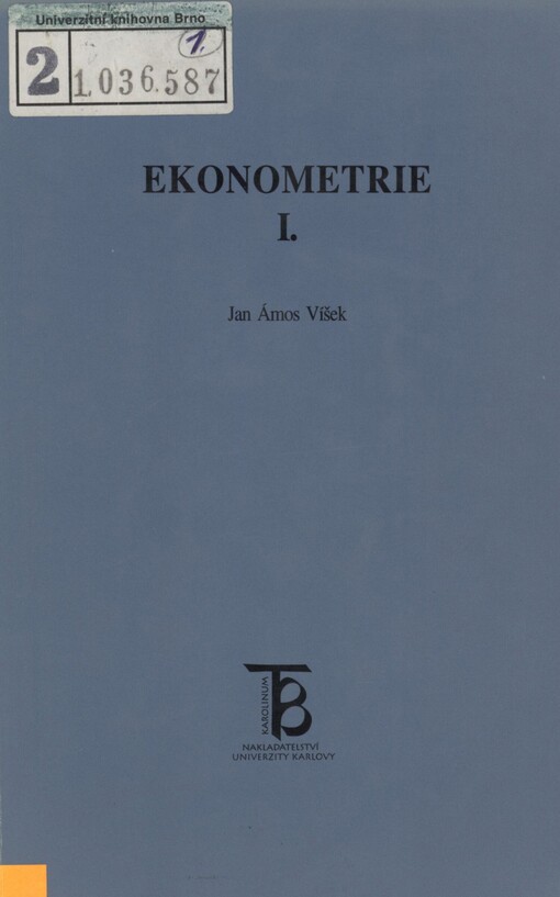 Ekonometrie. 1