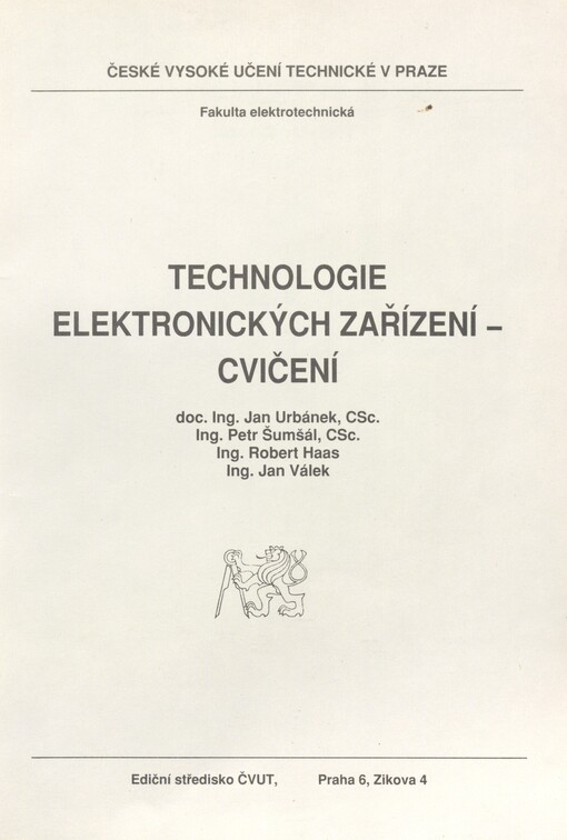 Technologie elektronických zařízení: cvičení