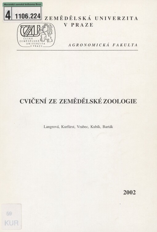 Cvičení ze zemědělské zoologie