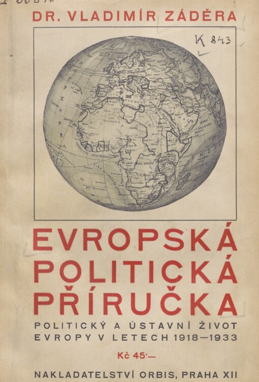 Evropská politická příručka: politický a ústavní život Evropy v letech 1918-33