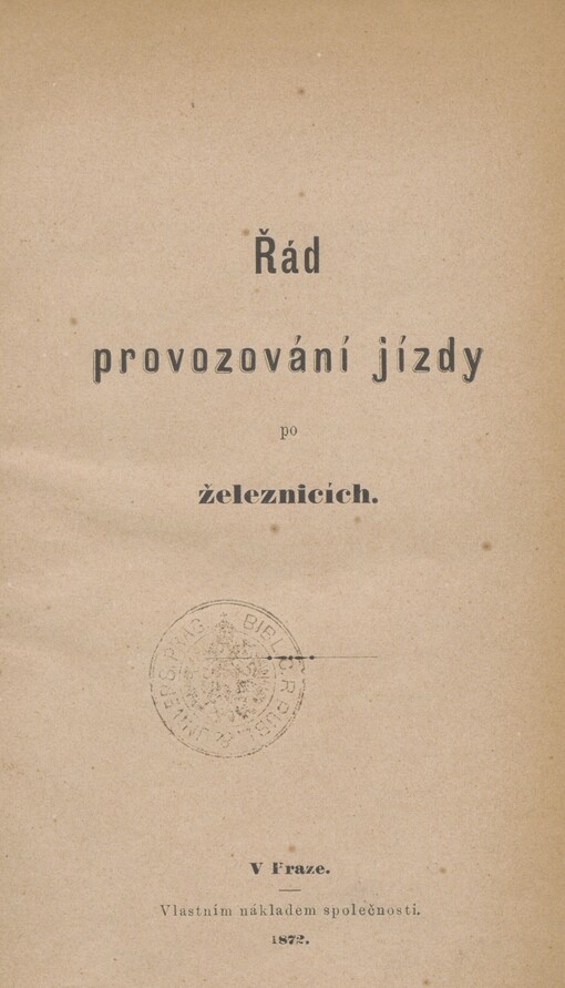 Řád provozování jízdy po železnicích