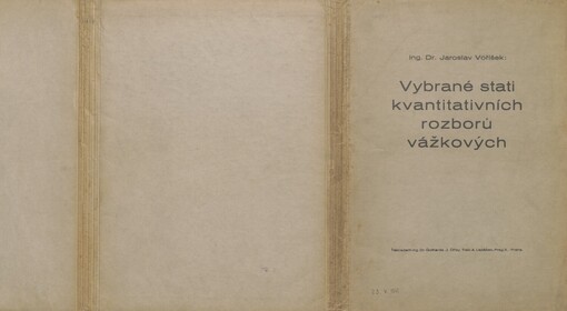 Vybrané stati kvantitativních rozborů vážkových