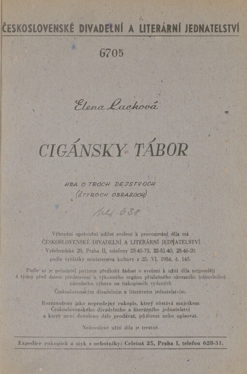 Cigánsky tábor: hra o troch dejstvách (štyroch obrazoch)