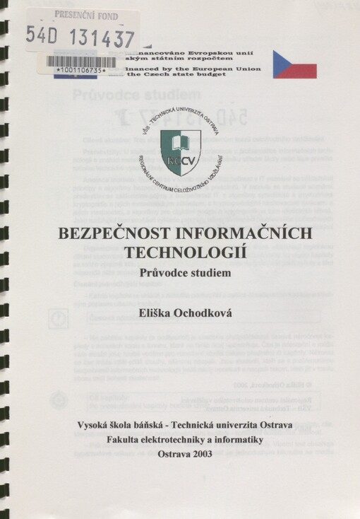 Bezpečnost informačních technologií: průvodce studiem
