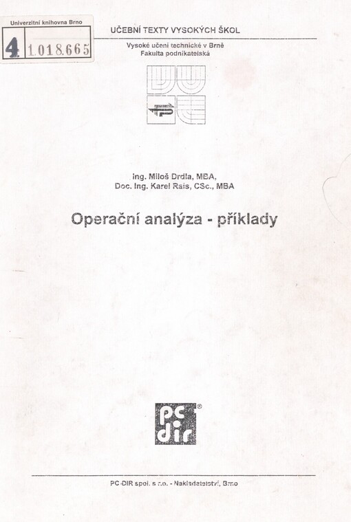 Operační analýza - příklady
