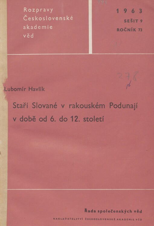 Staří Slované v rakouském Podunají v době od 6. do 12. století