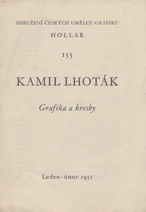 Kamil Lhoták: Grafika a kresby : [katalog výstavy] leden-únor 1951