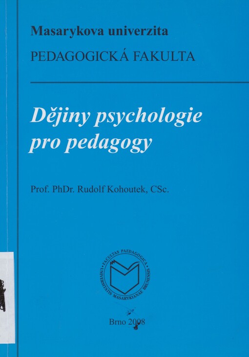 Dějiny psychologie pro pedagogy