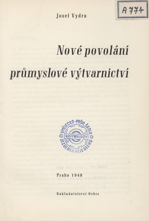 Nové povolání průmyslové výtvarnictví