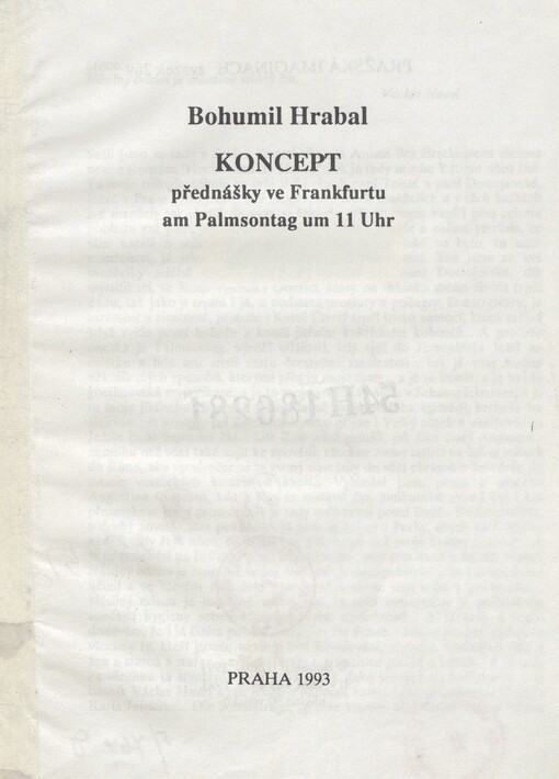 Koncept přednášky ve Frankfurtu am Palmsontag um 11 Uhr