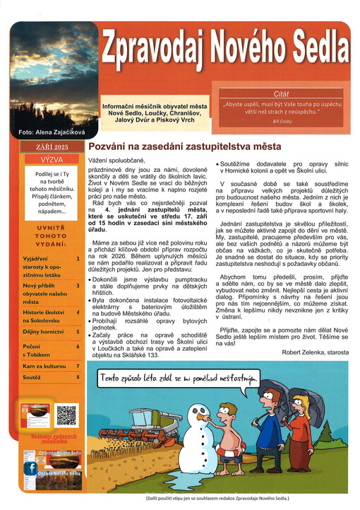 Zpravodaj Nového Sedla : informační měsíčník pro obyvatele Nového Sedla, Louček, Chranišova, Jalového Dvora a Pískového Vrchu