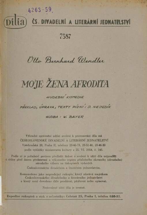 Moje žena Afrodita: hudební komedie