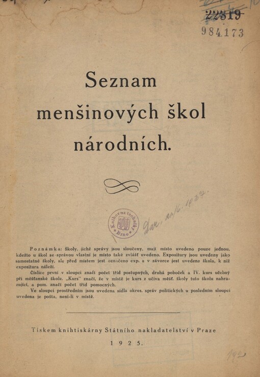 Seznam menšinových škol národních