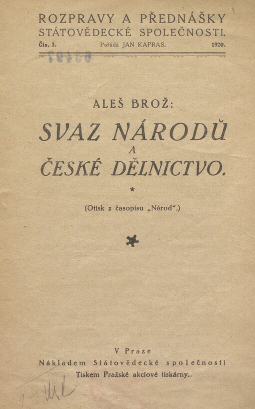 Svaz národů a české dělnictvo