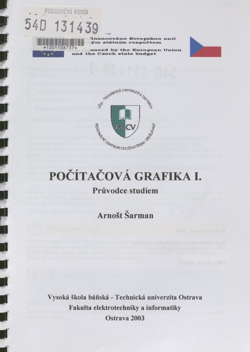 Počítačová grafika I: průvodce studiem