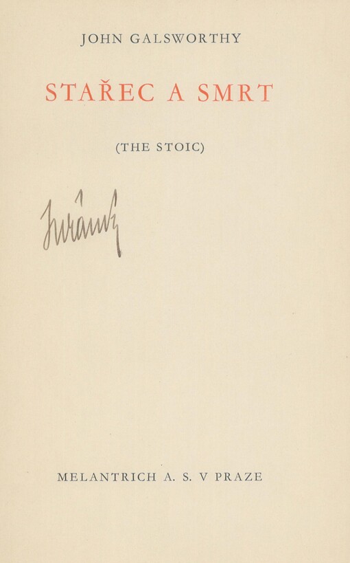 Stařec a smrt =: (The stoic)