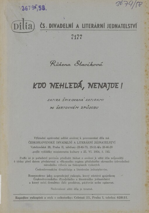 Kdo nehledá, nenajde!: satira špikovana satirami po žertovném způsobu